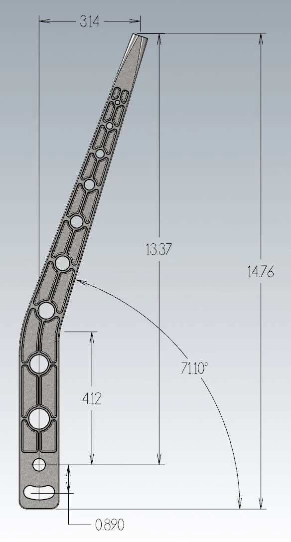 Bowler Billet Aluminum Shift Lever (14", 19° Kickback)