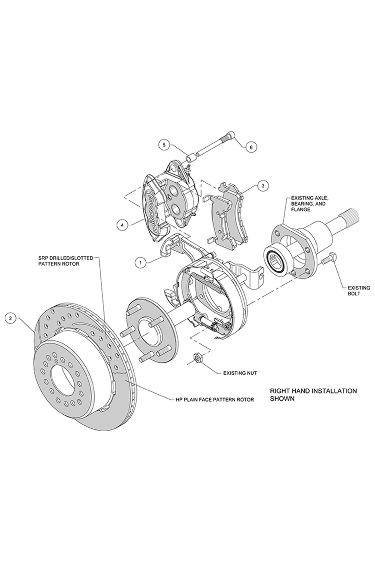 Wilwood D154 Rear Disc Brake Conversion with Parking Brake for C10