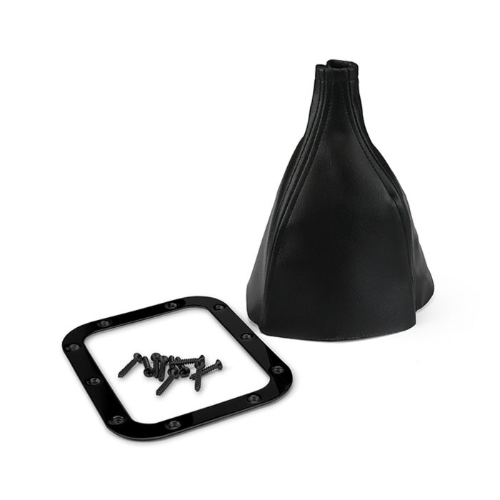 Rectangular Black Stainless Shifter Boot and Ring
