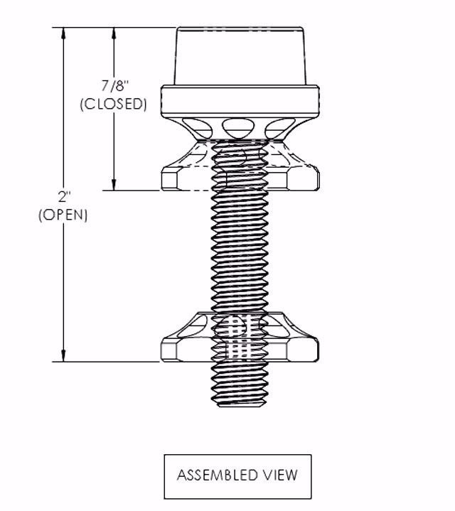 Universal Billet Hood Adjusters - 0.875" Black - Image 2