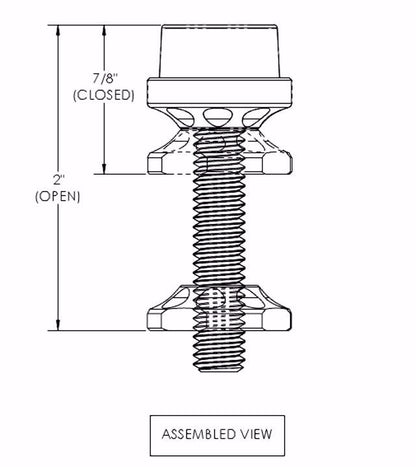 Universal Billet Hood Adjusters - 0.875" Natural - Thumbnail 2