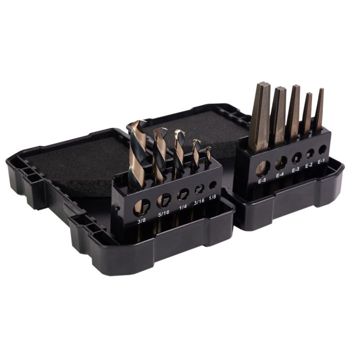 10pc KnKut Left Hand Screw Machine Drill & Square Extractor Set - Image 1