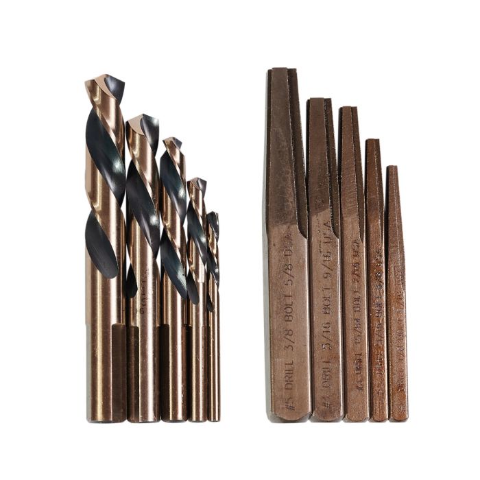 10pc KnKut Left Hand Screw Machine Drill & Square Extractor Set