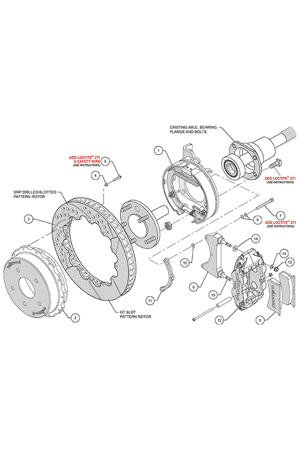 Wilwood Forged Narrow Superlite 4R Big Brake Rear Parking Brake Kit for C10 12 Bolt