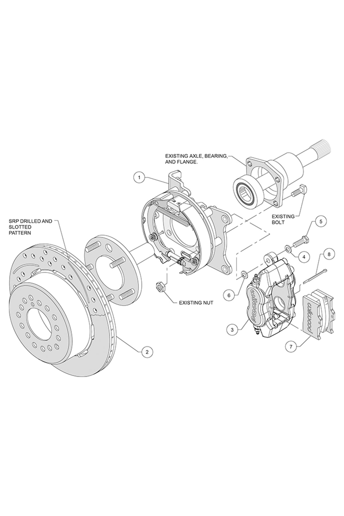 Wilwood Forged Dynalite 4 Piston Rear Parking Brake Kit for C10 12 Bolt