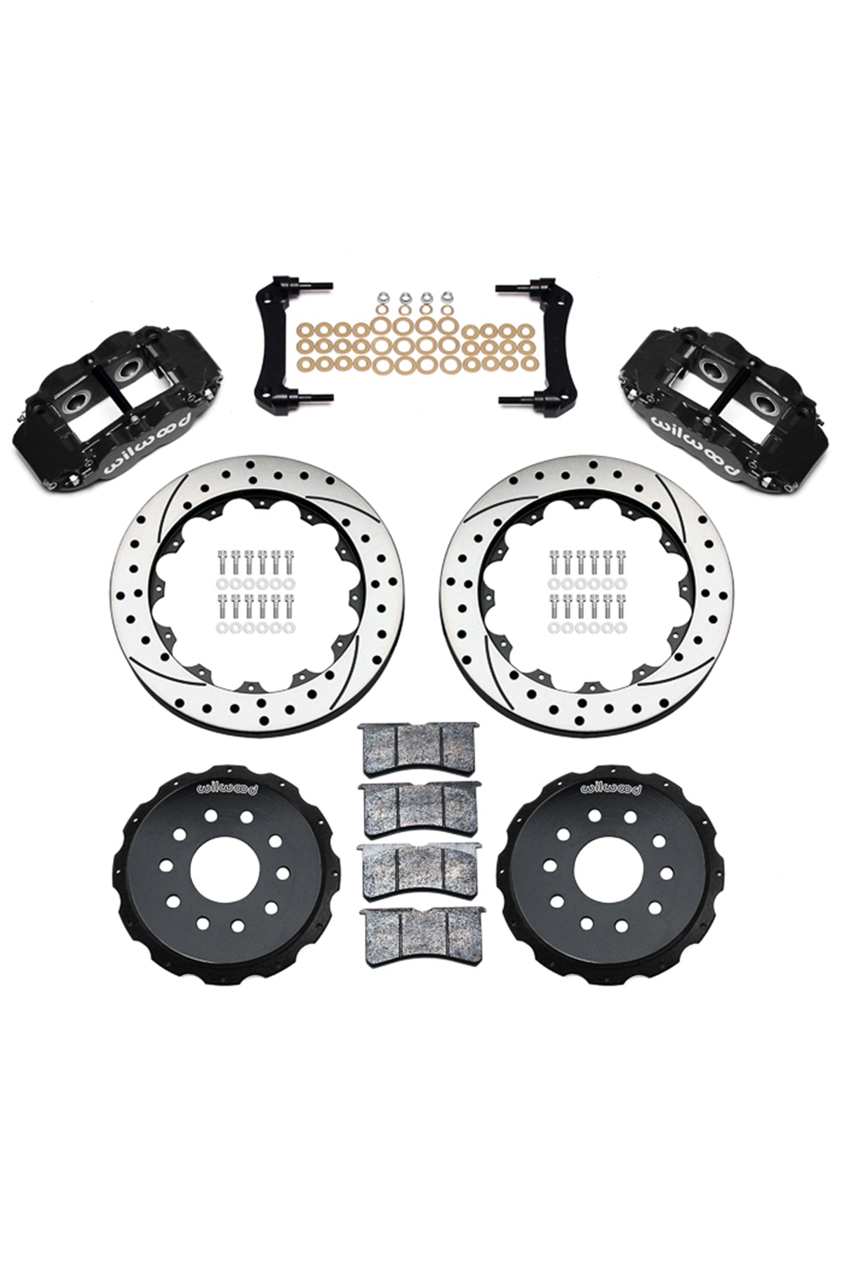 Wilwood Forged Narrow Superlite 4R Big Rear Brake Kit with Parking Brake for C6 Corvette Hub / DSE / Miller Built
