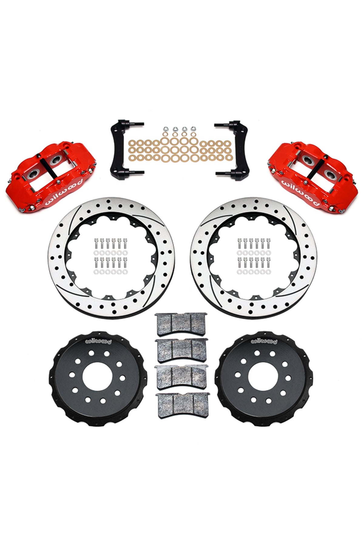 Wilwood Forged Narrow Superlite 4R Big Rear Brake Kit with Parking Brake for C6 Corvette Hub / DSE / Miller Built