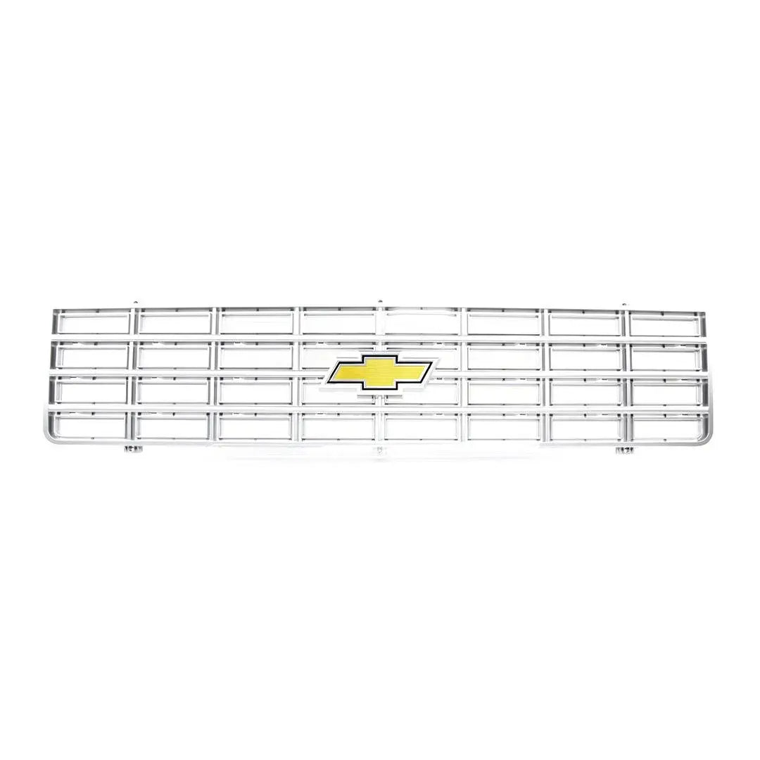 Premium Grille - OE Style with Foil Bowtie Emblem - Argent Gray - 75-76 Chevy CK Pickup