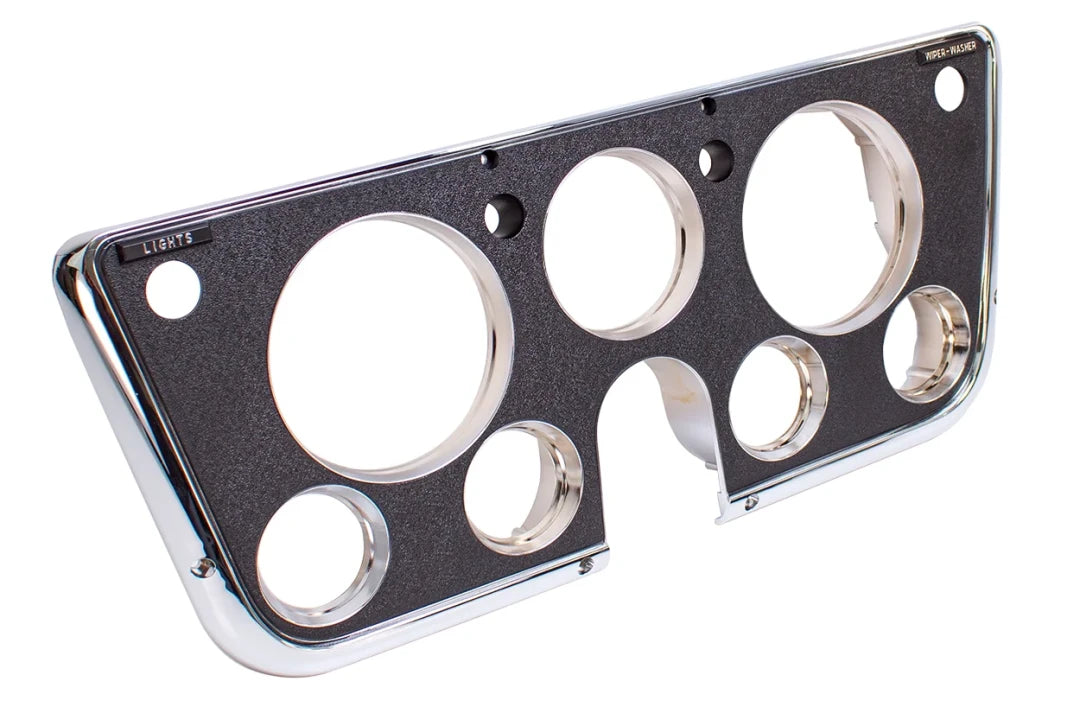Dash Bezel w/ Gauges - Black / Chrome - 69-72 Chevy GMC C/K Truck