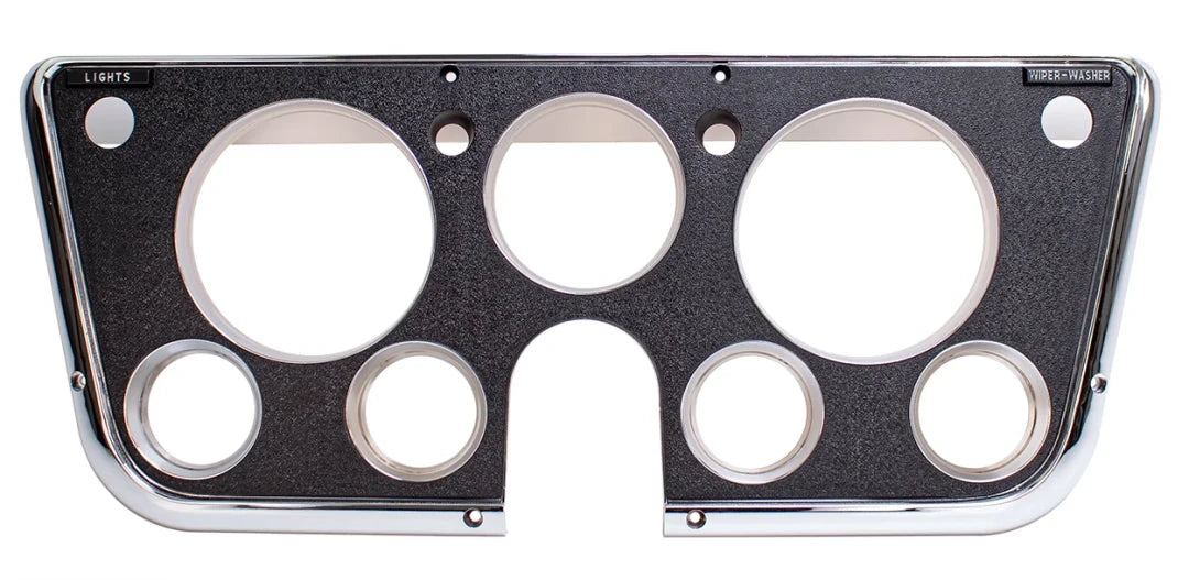 Dash Bezel w/ Gauges - Black / Chrome - 69-72 Chevy GMC C/K Truck