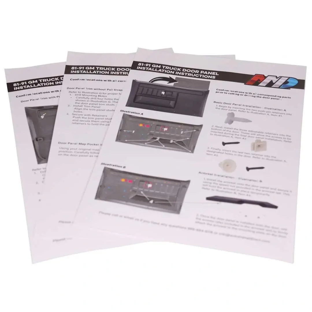 Front Door Panels - Black - Pair - 81-91 Chevy GMC CK Truck Blazer Jimmy Suburban - Image 9