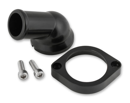 Mr. Gasket GM LS Water Neck - Swivel - 30 Degree Angle, Black