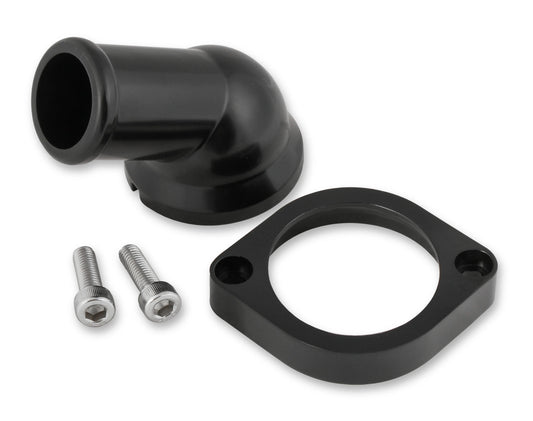 Mr. Gasket GM LS Water Neck - Swivel - 30 Degree Angle, Black