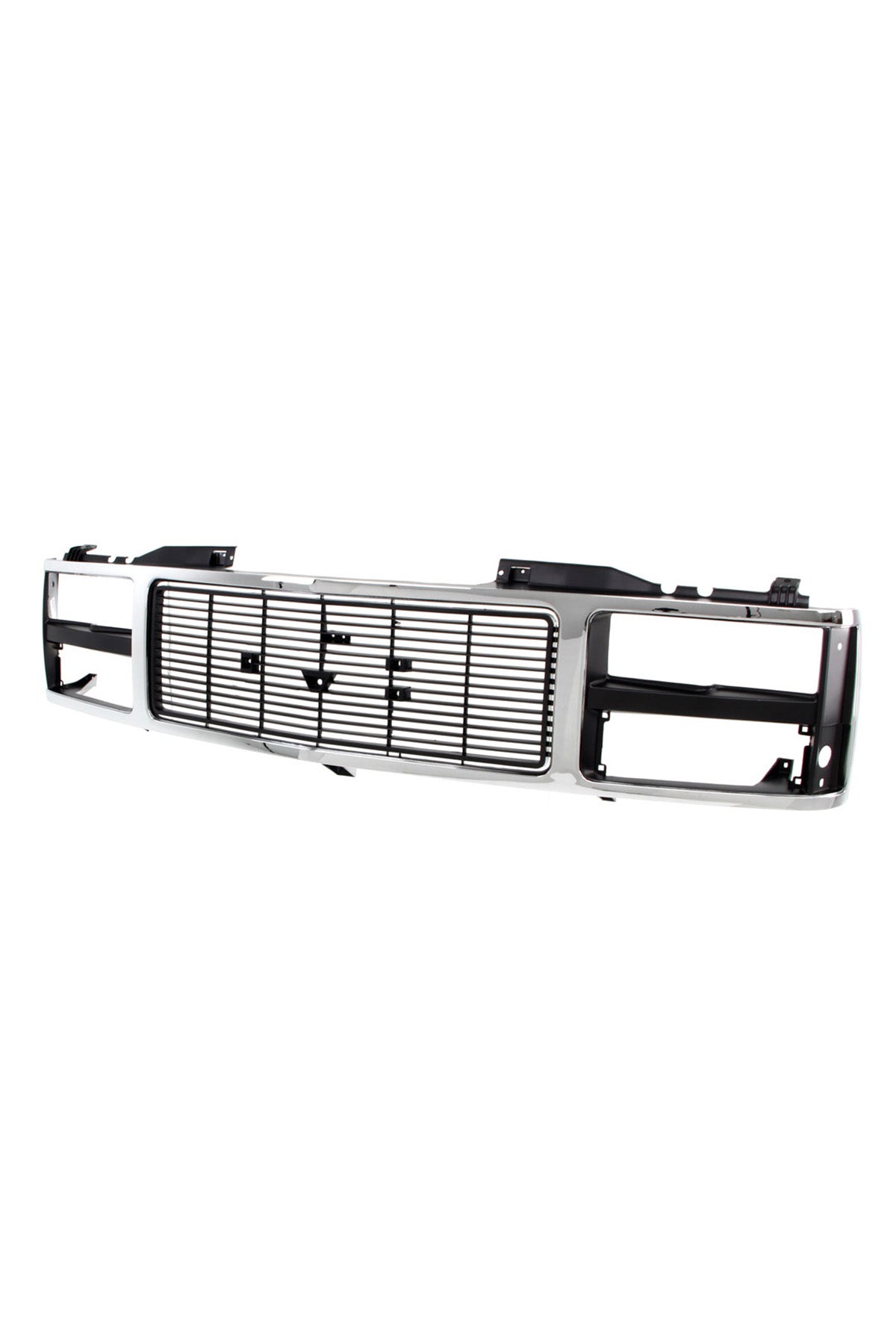 Grille Shell - Chrome/Silver/Black - Dual Headlight - 88-93 GMC C/K Pickup Suburban