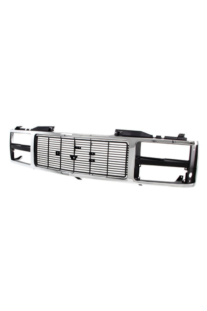Grille Shell - Chrome/Silver/Black - Dual Headlight - 88-93 GMC C/K Pickup Suburban