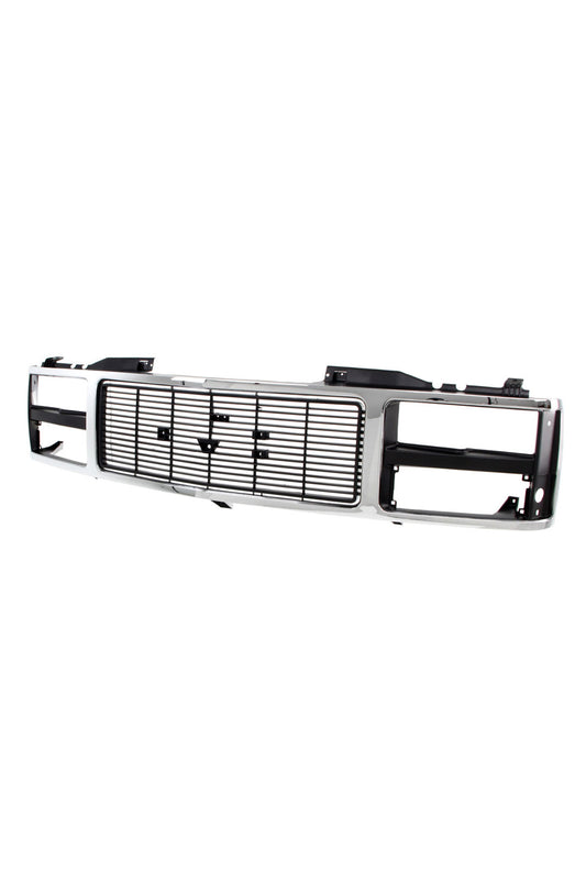 Grille Shell - Chrome/Silver/Black - Dual Headlight - 88-93 GMC C/K Pickup Suburban