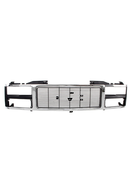 Grille Shell - Chrome/Silver/Black - Dual Headlight - 88-93 GMC C/K Pickup Suburban