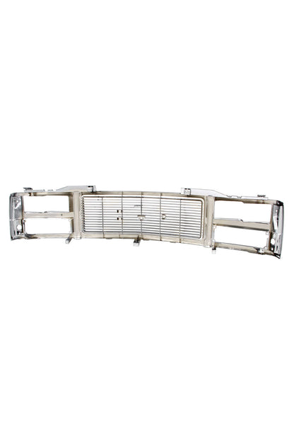 Grille Shell - Chrome/Silver/Black - Dual Headlight - 88-93 GMC C/K Pickup Suburban