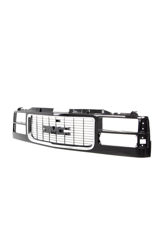 Grille Shell - Chrome/Black - Dual Headlight - 94-98 GMC C/K Pickup SUV