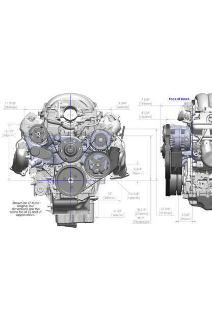 Holley Mid-Mount Complete Accessory System with Powermaster Alternator