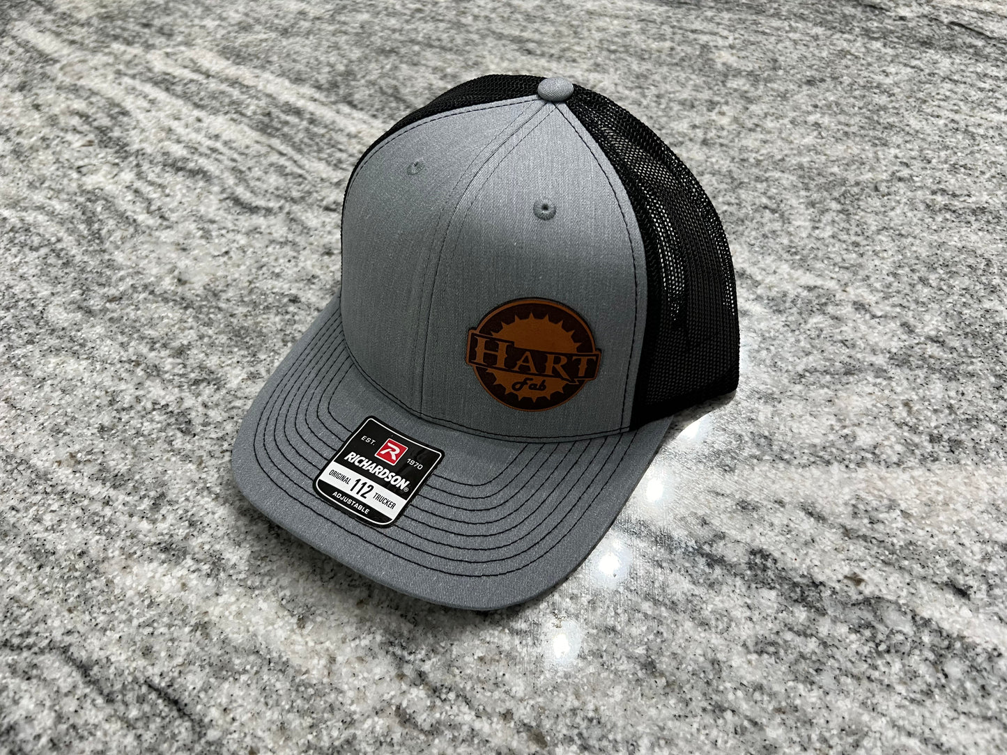 Hart Fab leather patch snap back hat