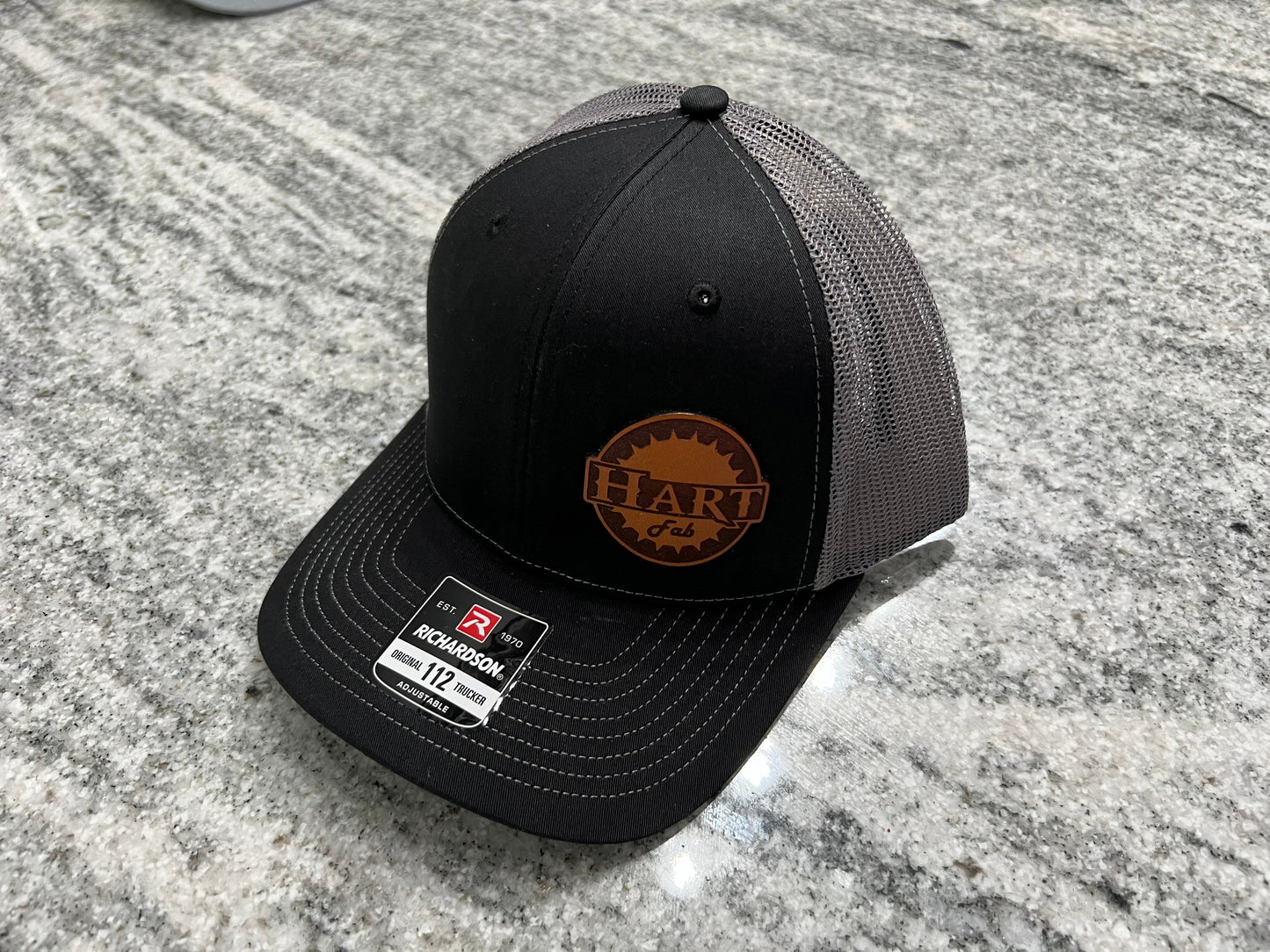Hart Fab leather patch snap back hat