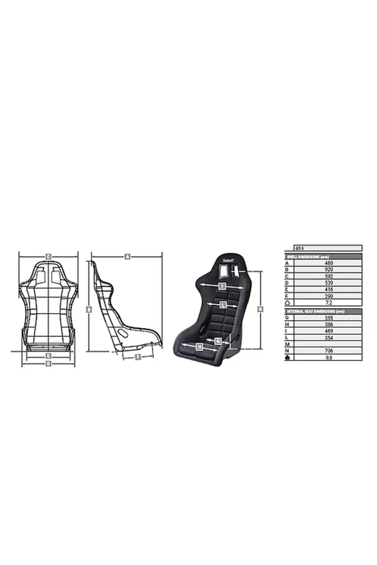 Sabelt GT-3 Fixed Bucket Seat - Fiberglass
