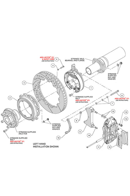 Wilwood Forged Narrow Superlite 4R Big Brake Rear Kit for Strange Floater Axle 12.88"