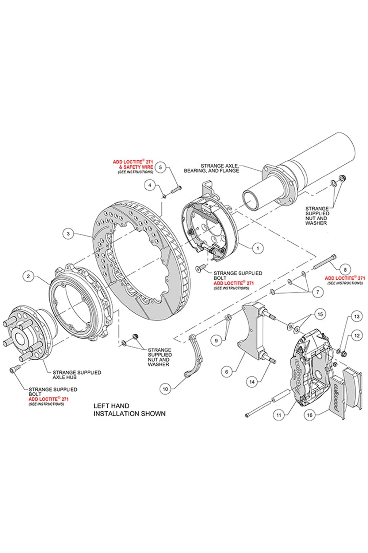 Wilwood Forged Narrow Superlite 4R Big Brake Rear Kit for Strange Floater Axle 14"