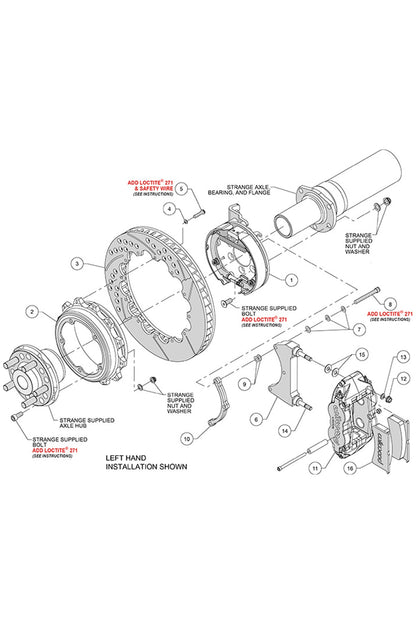 Wilwood Forged Narrow Superlite 4R Big Brake Rear Kit for Strange Floater Axle 14"