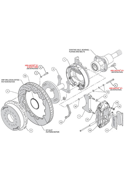 Wilwood Forged Narrow Superlite 4R Big Brake Rear Kit for Torino Flange Axle 12.88"