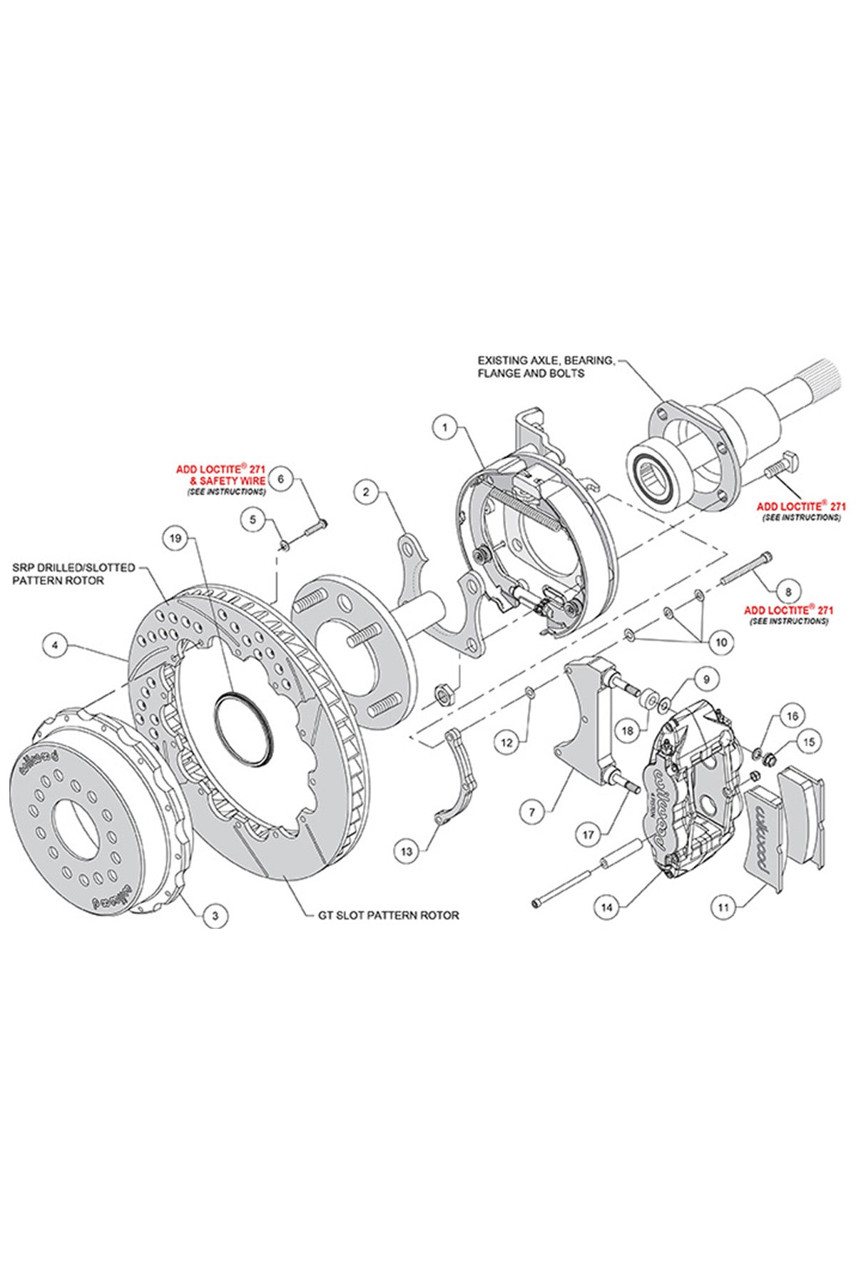 Wilwood Forged Narrow Superlite 4R Big Brake Rear Kit for Torino Flange Axle 14"