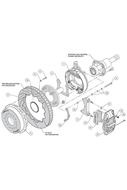 Wilwood AERO4 Big Brake Rear Kit for Torino Flange Axle 14"