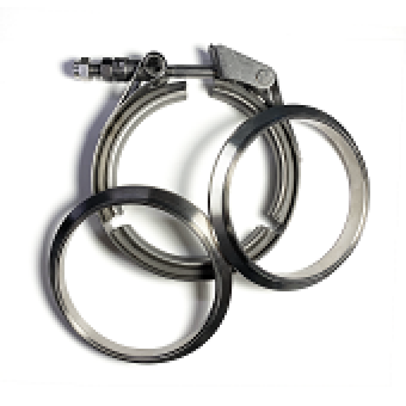Stainless Bros 3.0in SS304 V-Band Quick Release Clamp Assembly (2 Flanges/1 Clamp) - Image 1