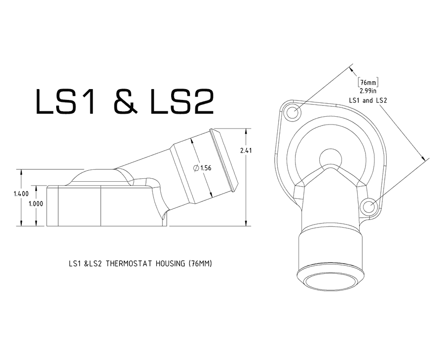Concept One Chevy LS Billet Thermostat Housing 90 Degree