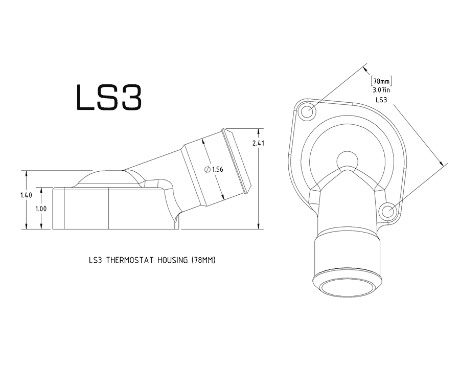 Concept One Chevy LS Billet Thermostat Housing 90 Degree