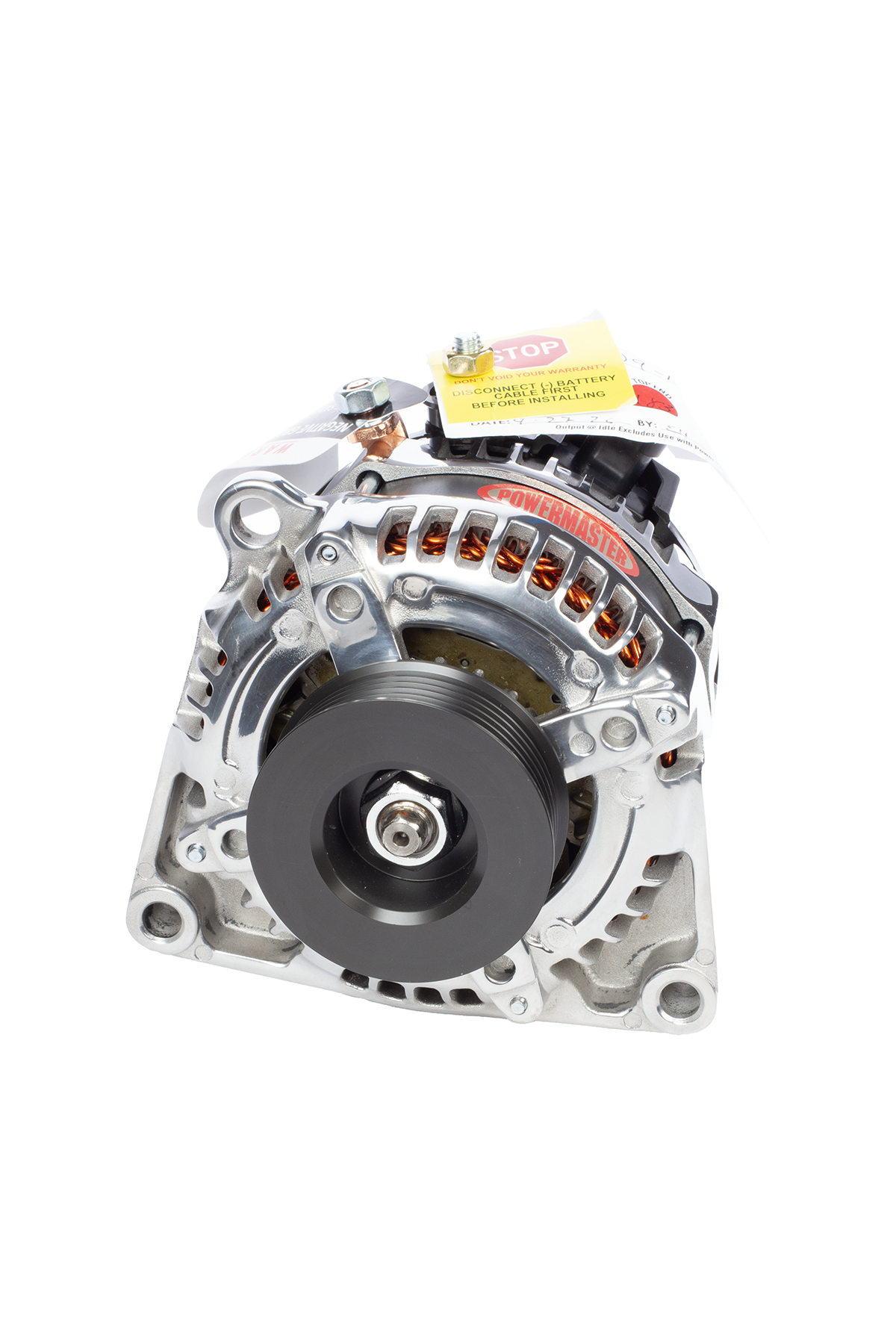Powermaster Alternator for Holley Mid Mount Accessory Drive-Polished