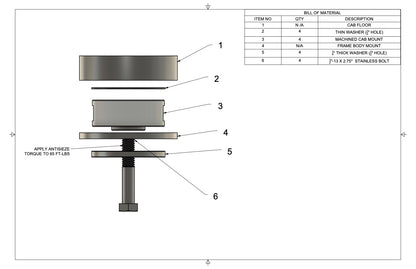 Billet Aluminum Cab Mounts, 1973-87 C10