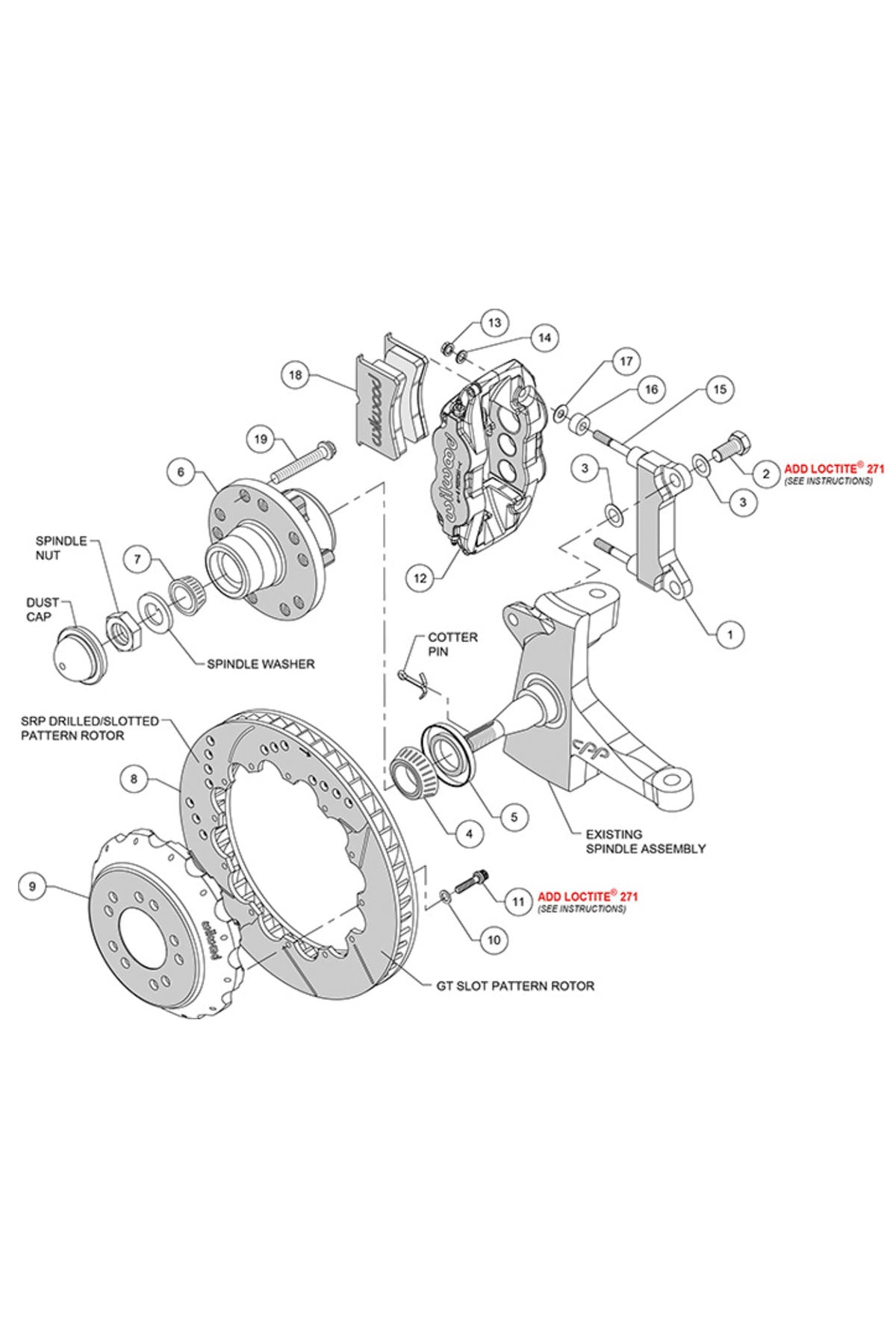FNSL Front Big Brake Kit for 1963-87 C10 using CPP or Ridetech Spindle