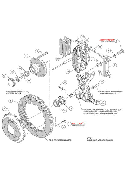 FNSL Front Big Brake Kit for 1963-87 C10- using Wilwood Iron Pro Spindle